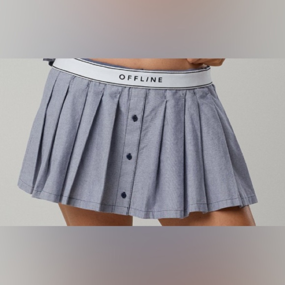 NWT OFFLINE By Aerie Oxford Mini Skirt size large
